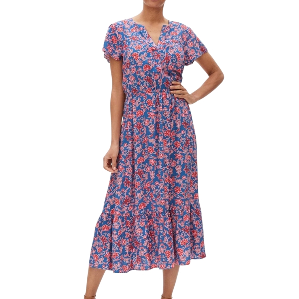 GAP Blue and Pink Floral Midi Dress‎